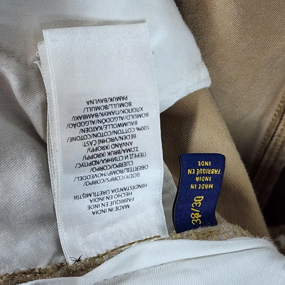 Polo Ralph Lauren Pants Mens 38x30 Khaki Classic Fit‎ Chinos Twill Casual Tan